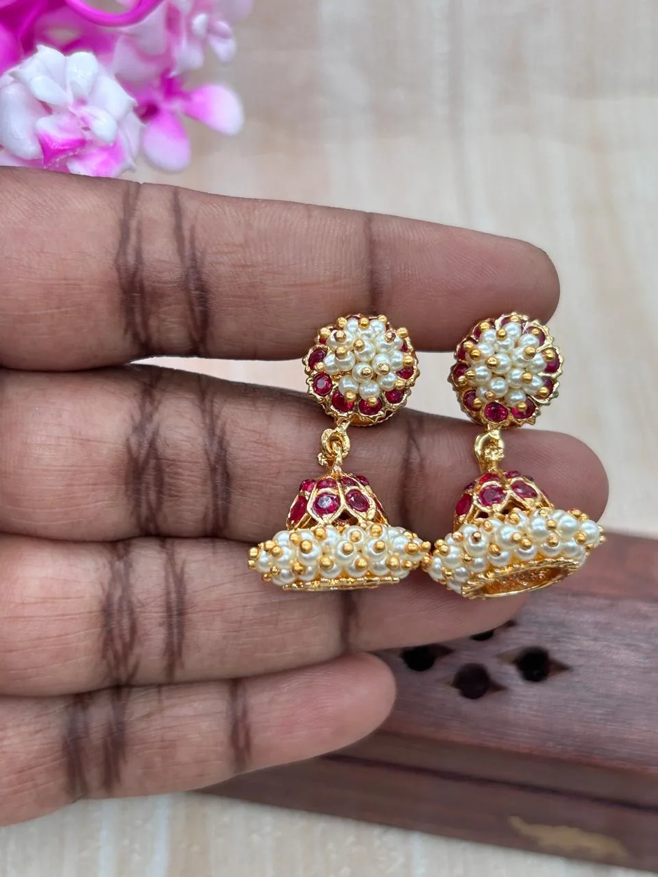 Belli Moda Impon Jhumka  -  Maroon