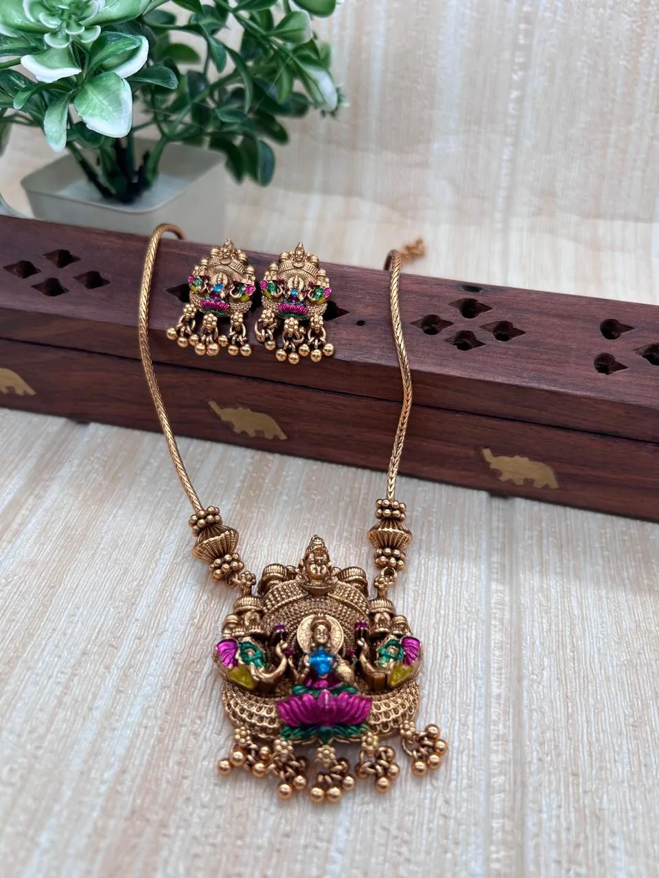 Lakshmi Chain With Pendant  -  Multi