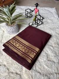 Myosre semi crepe silk saree view 1