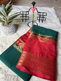 Mysore semi crepe silk  saree view 2