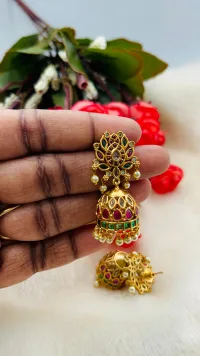 Lotus jhumka view 2