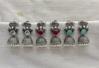 Oxidised Elephant jhumka view 1