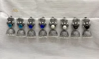 Oxidised Elephant jhumka view 2