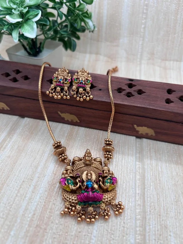 Lakshmi Chain With Pendant  -  Multi