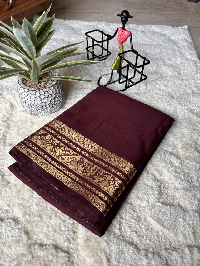Myosre semi crepe silk saree