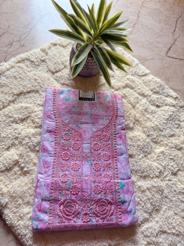 Rose Embroidered Festive Kurta