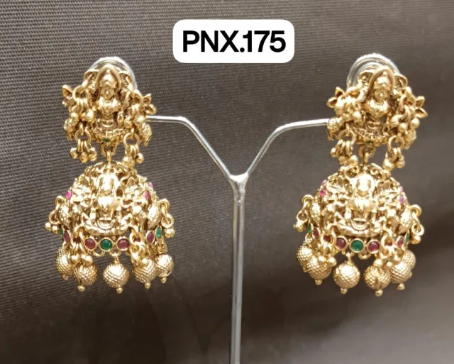 Lakshmi Carved Antique Jhumka