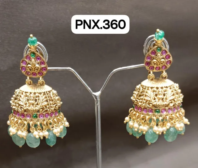 Ornate Multi-Stone Festive Jhumka